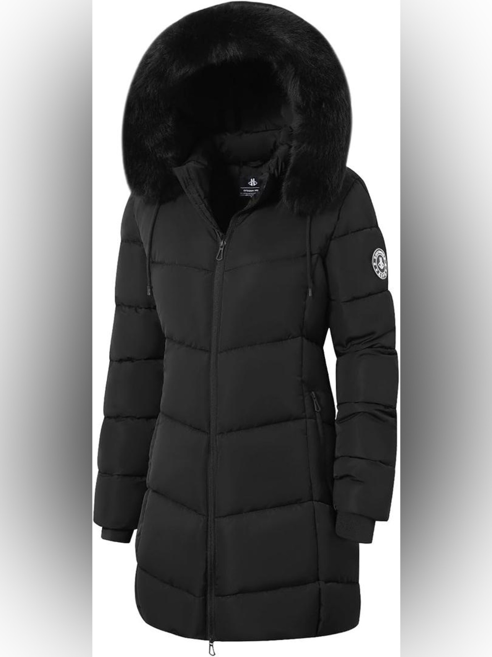 ASPO Women's Winter Puffer Coats Thicken Fleece Lined Waterproof Parka Warm Down